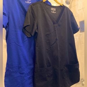 NWOT V-Neck Womens Scrubs Top Rib-Knit Back Panels Bundle